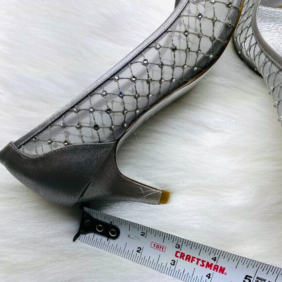 Adrianna Papell Zandra Silver Lua Mesh Heels Size 7.5 M - Picture 4 of 4